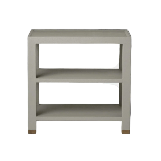 Jarin Side Table, Grey Lacquered Raffia