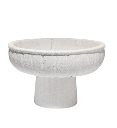 Aegean White Pedestal Bowl, Lg