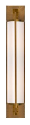 Keeley Tall Pivoting Sconce, Brass + White Glass