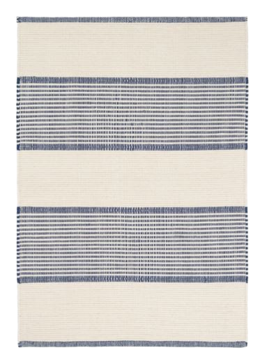 La Mirada Navy Woven Cotton Rug