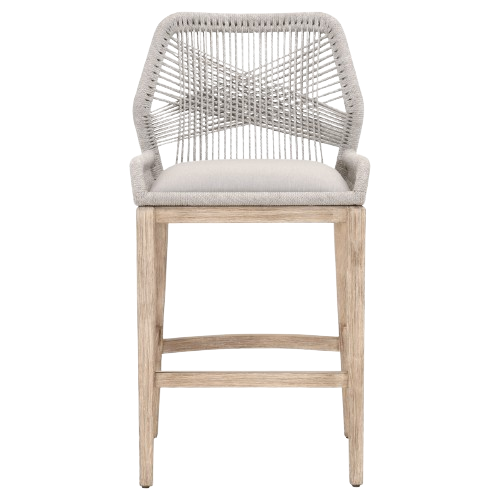 Loom Counter Stool Taupe/White