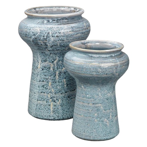 Snorkel Blue Vases-Set of 2