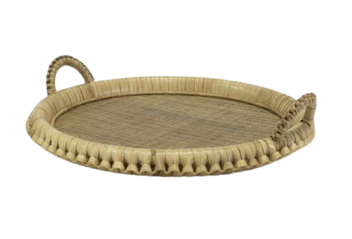 Kenis Braided Round Tray - Natural