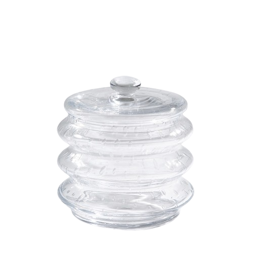 Wave Canister-Clear Seeded-Sm