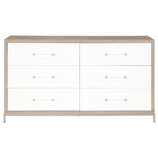 Wren 6 Drawer Double Dresser - Natural Gray