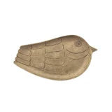 Metal Bird Shaped Tray, Antique Gold Finish